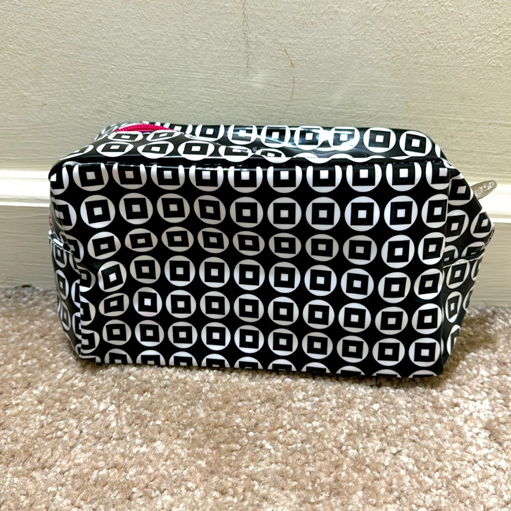 NEW LANCOME Cosmetics Pouch Black & Pink